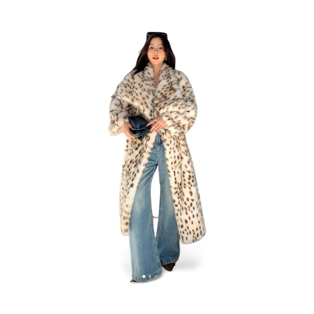Leopard Print Faux Fur Coat